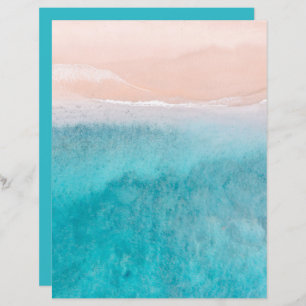 Ocean Watercolor Abstract Scrapbook 8.5x11 Paper