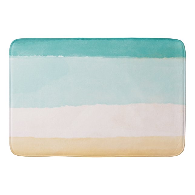 Ocean Watercolor Bath Mat (Front)
