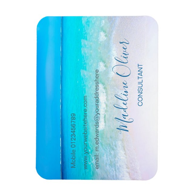 Ocean Wave Beach Blue Scene Modern  Magnet (Vertical)