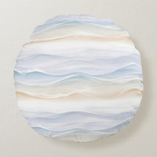 Ocean Wave Beach Design 365 Round Cushion