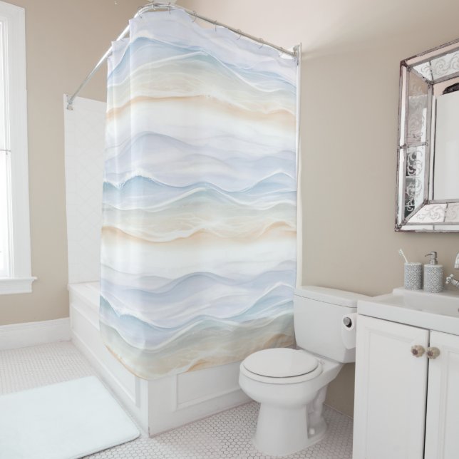 Ocean Wave Beach Design 365 Shower Curtain (In Situ)
