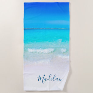 Ocean Wave Beach Modern Scene Beach Towel