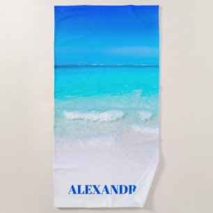 Ocean Wave Beach Modern Scene Towel