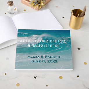 Ocean Wave Beach Wedding Guest Book