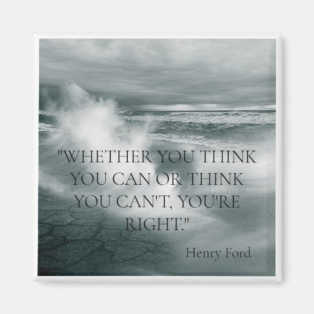 "OCEAN WAVE" INSPIRATIONAL QUOTE HENRY FORD FRIDGE MAGNET (Front)