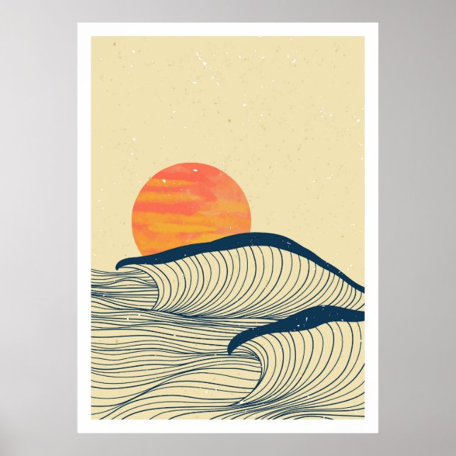 Ocean wave landscape poster (Front)