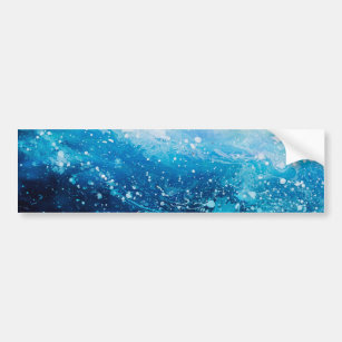 Ocean wave painting, sea foam bumper sticker
