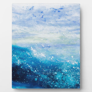 Ocean wave painting, sea foam plaque