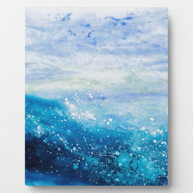 Ocean wave painting, sea foam plaque (Front)