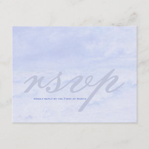 Ocean Wave: Pale Blue Wedding Customisable RSVP Card