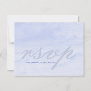 Ocean Wave: Pale Blue Wedding Customisable RSVP Card