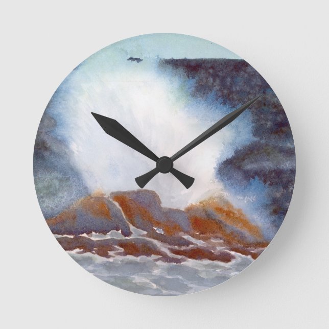 Ocean Wave Round Clock (Front)