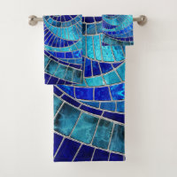 Ocean Wave Spiral mosaic art