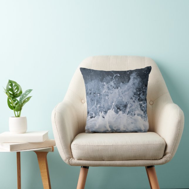 Ocean Wave Splash Closeup 1 Cushion (Chair)
