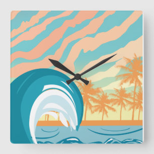 Ocean Wave Summer Clock
