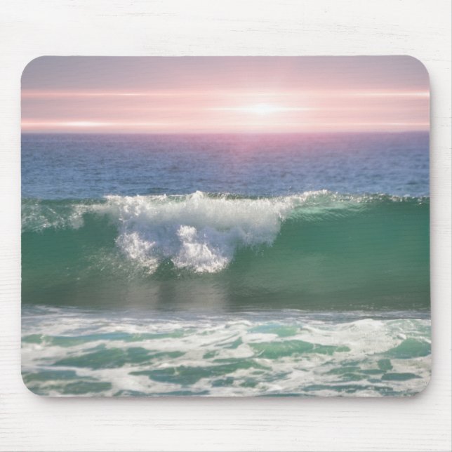 Ocean Wave Sunset Art Mouse Pad (Front)