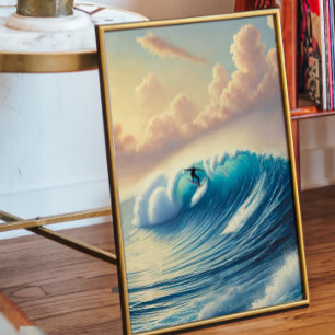 Ocean Wave Surf Poster Dreamy Coastal Wall Art