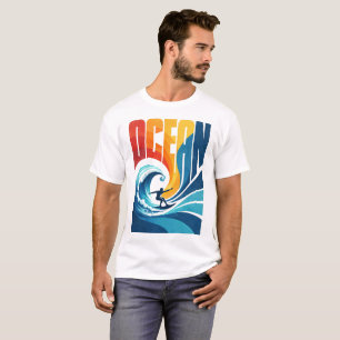 OCEAN Wave Surfer – Retro Surf Lifestyle Art T-Shirt