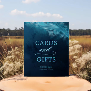 Ocean Wave Wedding Cards and Gifts Pedestal Sign