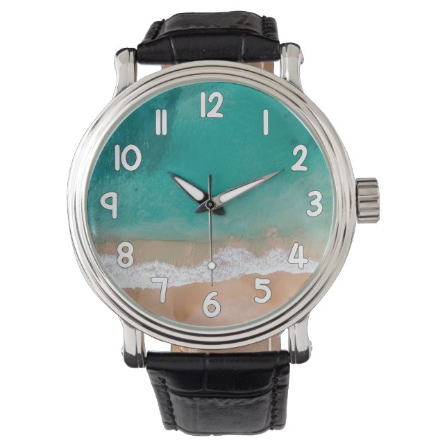 Ocean Wave Wrist Watch – Sand and Sea Beach Timepi (Front)