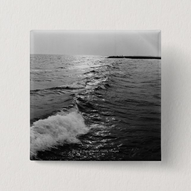 Ocean waves 15 cm square badge (Front)