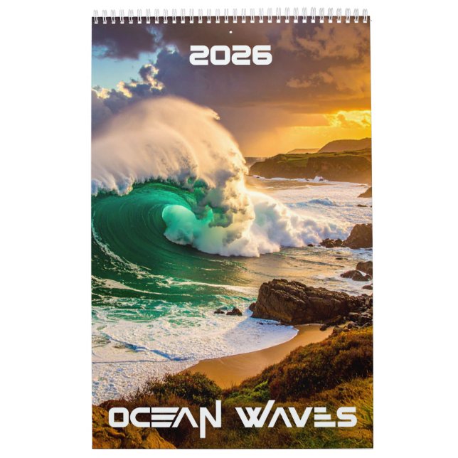 OCEAN WAVES - 2026 -  CALENDAR (Cover)