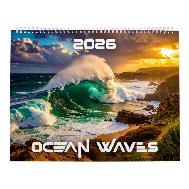 OCEAN WAVES - 2026 -  CALENDAR (Cover)