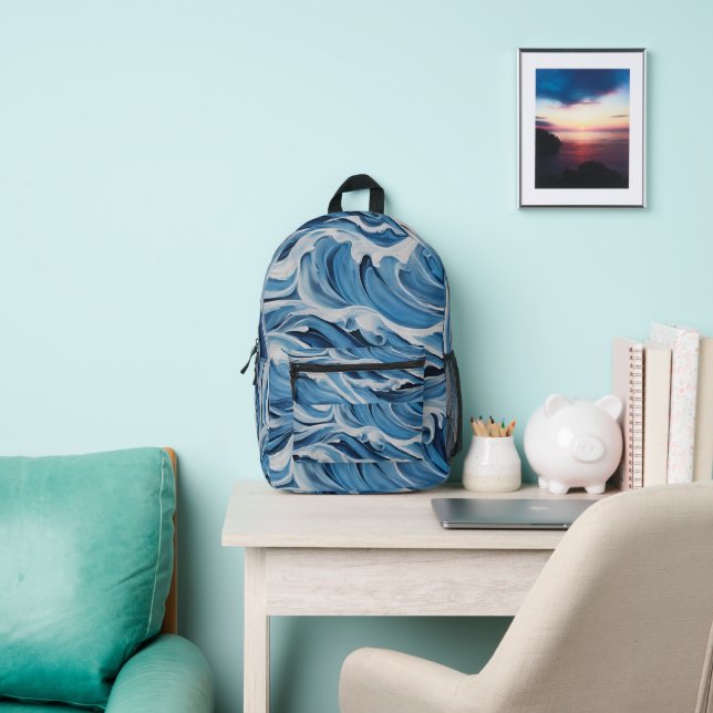Ocean Waves Abstract Backpack  (Insitu)