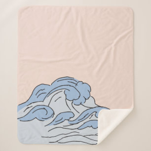 Ocean Waves Aesthetic With Beach Waves Aesthetic Sherpa Blanket