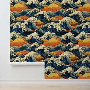 Ocean Waves and sundown Wallpaper
