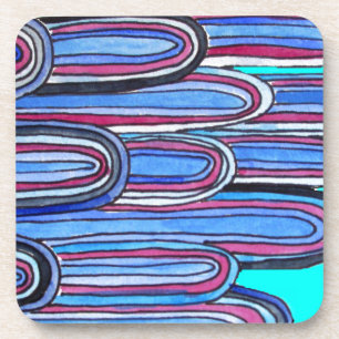 Ocean Waves aqua blue pattern Coaster