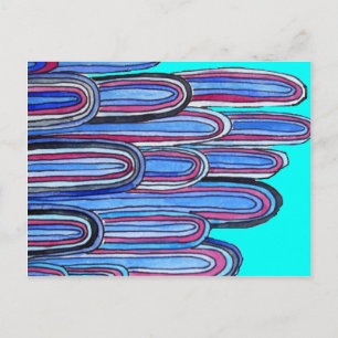 Ocean Waves aqua blue pattern Postcard