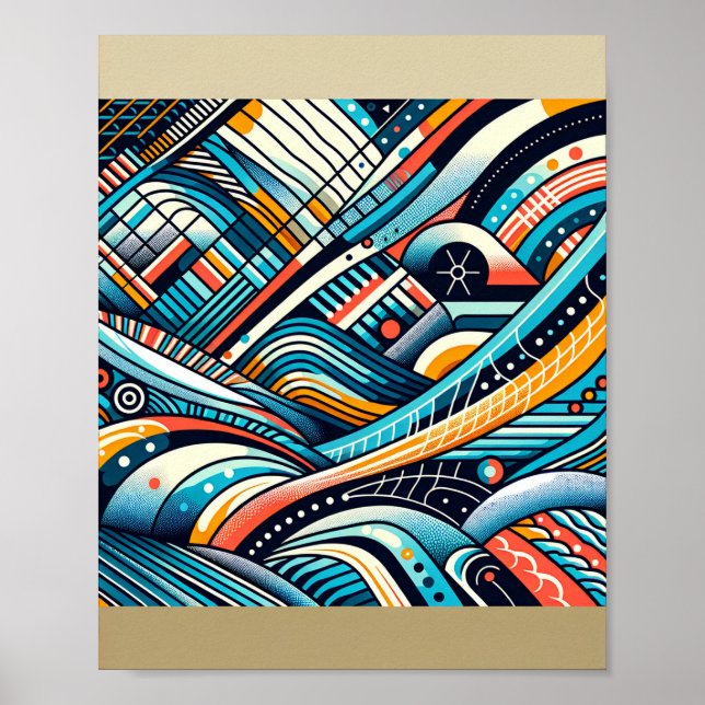 Ocean Waves Art Poster (Front)