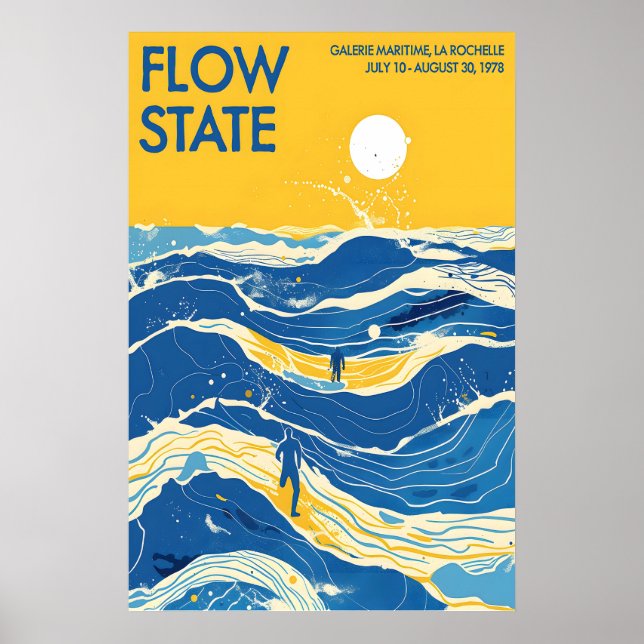 Ocean Waves Art Poster Vintage La Rochelle (Front)