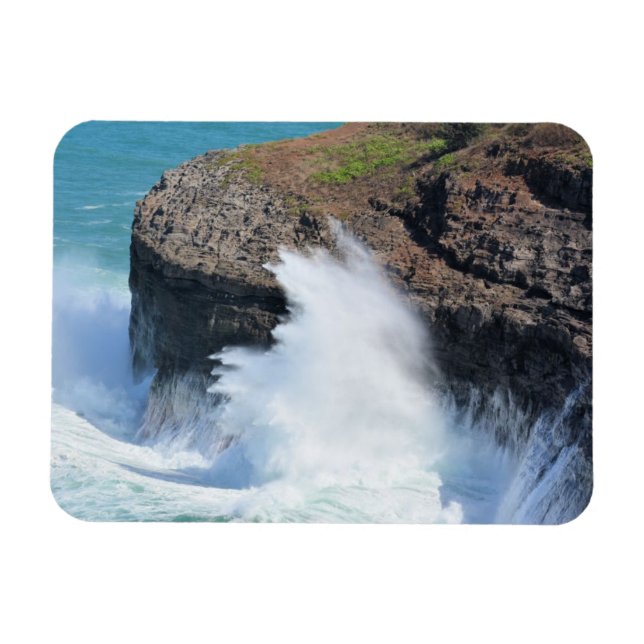 Ocean waves at Kilauea Kauai Magnet (Horizontal)