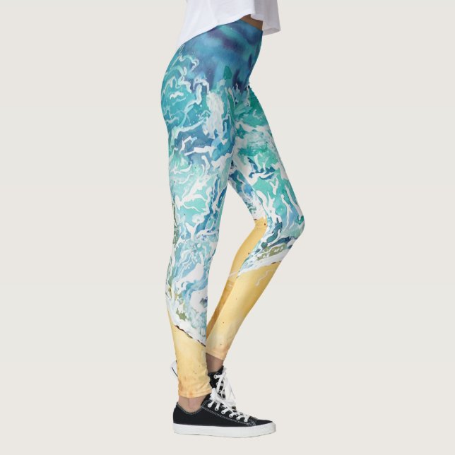 Ocean Waves at the Beach Leggings (Right)