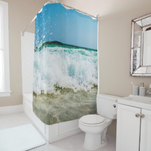 Ocean Waves Beach Bath Set Shower Curtain