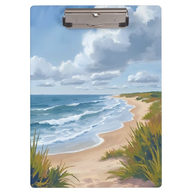 Ocean Waves | Beach Coastal Painted Clipboard (Front)