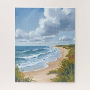 Ocean Waves   Beach Coastal Painted Jigsaw Puzzle