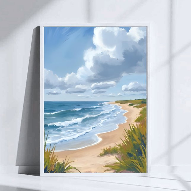 Ocean Waves | Beach Coastal Painted Poster (Creator Uploaded)