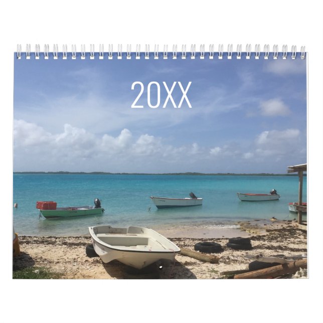 Ocean Waves Beach Scene Any Year Calendar (Cover)