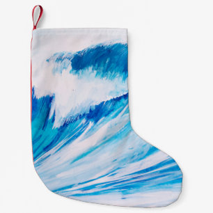 Ocean Waves: Blumarine Watercolor Beauty. Small Christmas Stocking