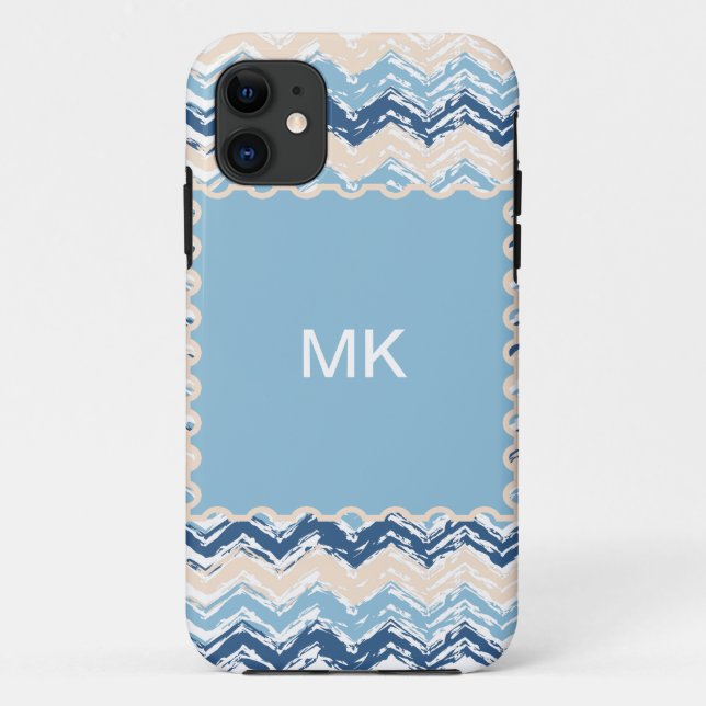 Ocean Waves Chevron Case-Mate iPhone Case (Back)