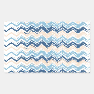 Ocean Waves Chevron Rectangular Sticker