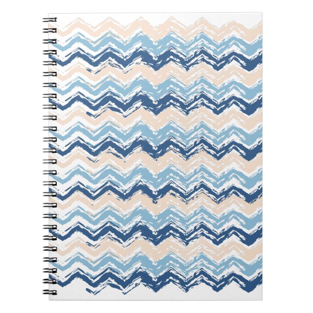 Ocean Waves Chevron Spiral Notebook (Front)