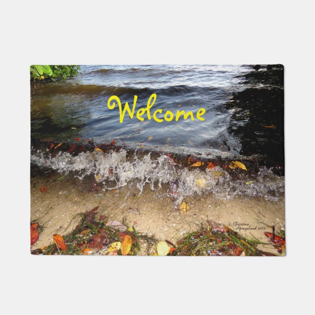 Ocean waves Colourful leaves Doormat (Front)
