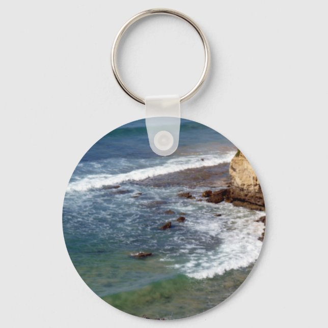 Ocean Waves Crashing Key Ring (Front)