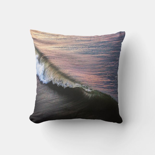 OCEAN WAVES CRASHING ON SHORE DURING DAYTIME CUSHION (Front)