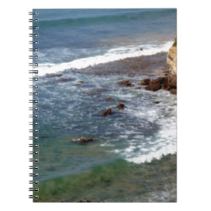 Ocean Waves Crashing Spiral Notebook