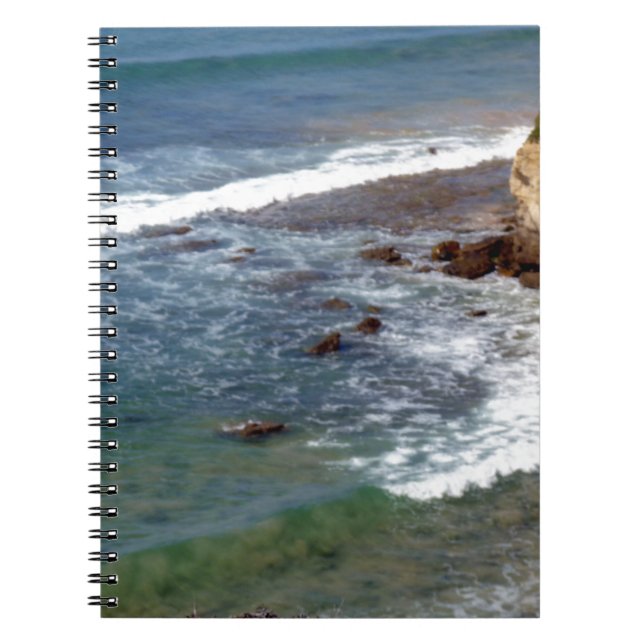 Ocean Waves Crashing Spiral Notebook (Front)